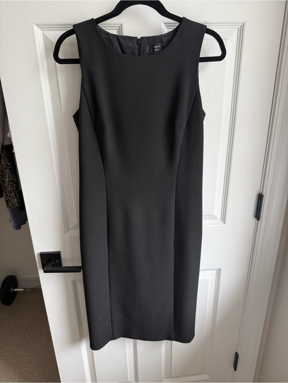 J. Crew Black Sleeveless Midi Sheath Dress